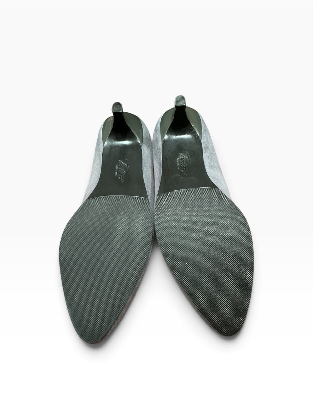 Trotters Kiera Grey Suede Patent Comfort Career Wear Kitten Heel Pumps 8 - Picture 5 of 10